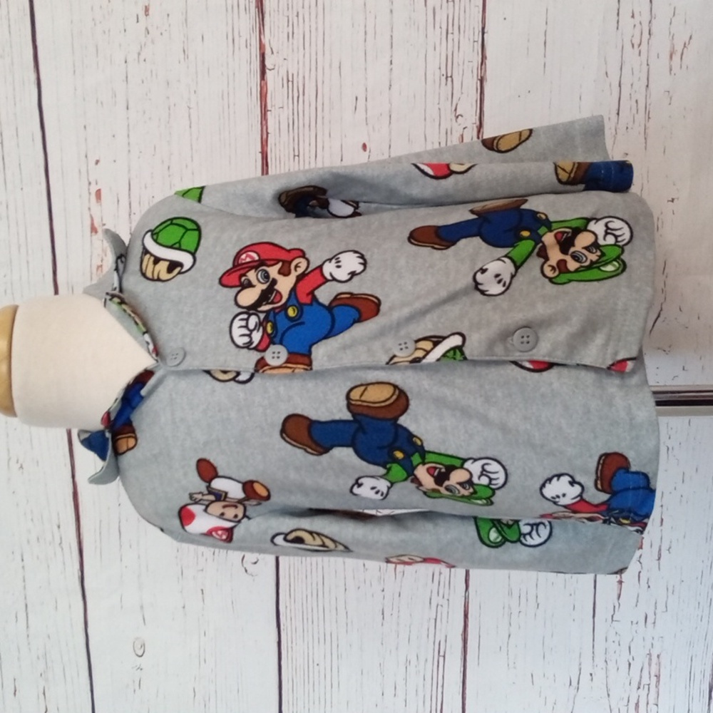 Super Mario Toddler Pajama Top Size 4 Nintendo Button Front Long Sleeve
